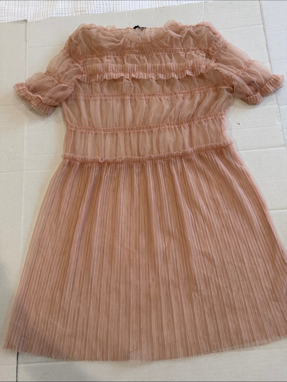Topshop  sheer pink tulle dress / tunic size 6